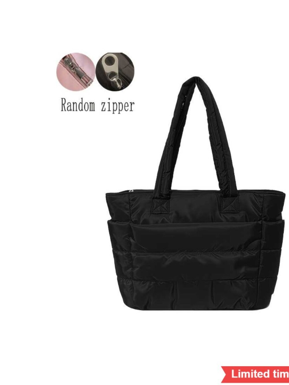 Quilted Large Capacity Travel Tote Bag Holds Notebooks Water Bottles